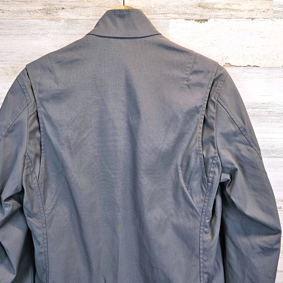 Banana Republic Men's Steel Gray Lightweight Safari Jacket Small Nylon Canvas - Picture 9 of 15